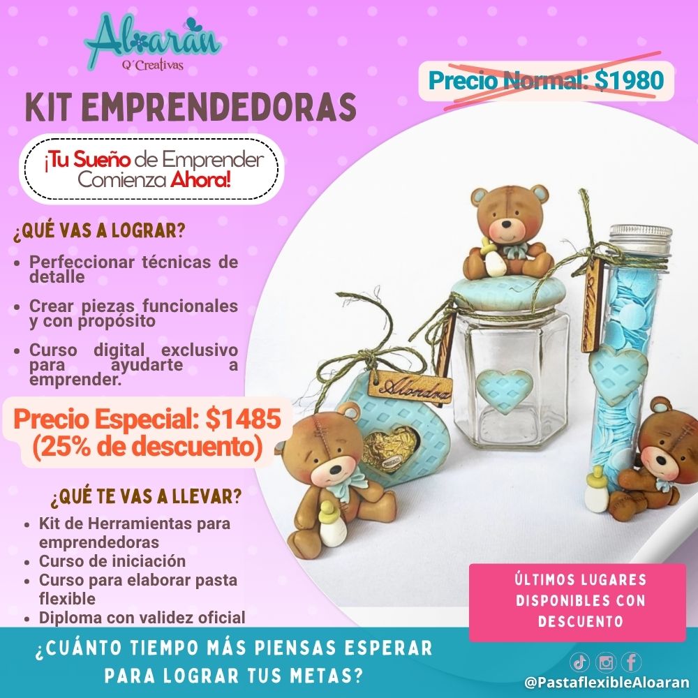 CURSO Y KIT EMPRENDEDORAS CON PASTA FLEXIBLE