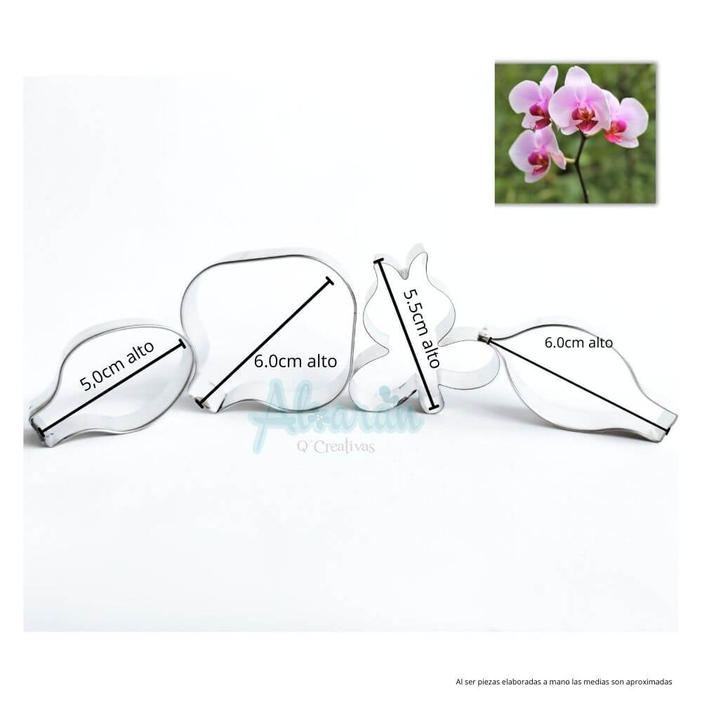 CORTADORES DE FLOR ORQUIDEA MARIPOSA O PHALAENOPSIS MEDIANO X 4