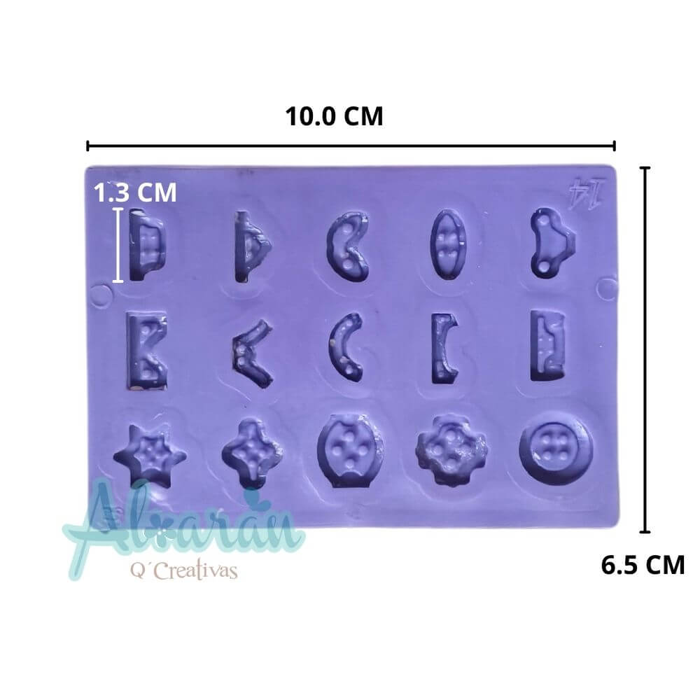 MOLDE FLEXIBLE NO.14 BOTONES CHICOS X 15