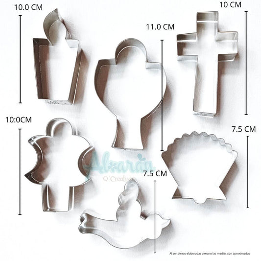 CORTADORES BAUTIZO / PRIMERA COMUNION GRANDE X 6