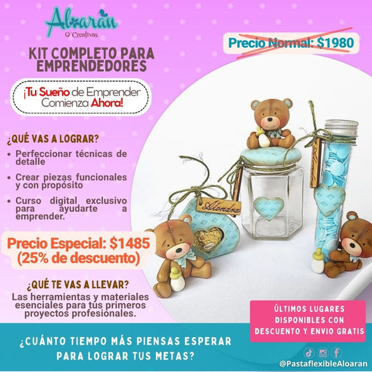 CURSO Y KIT ESENCIAL DE INICIO PARA PASTA FLEXIBLE  "KIT COMPLETO PARA EMPRENDEDORES"