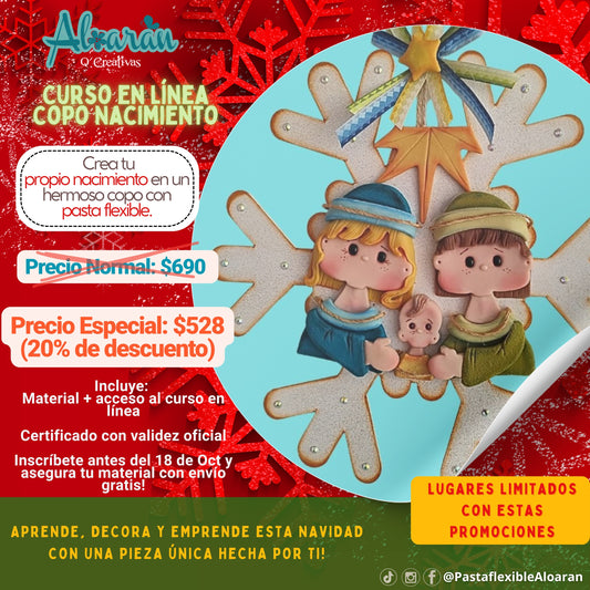 CURSO DE PASTA FLEXIBLE EN LINEA COPO DE NIEVE CON NACIMIENTO