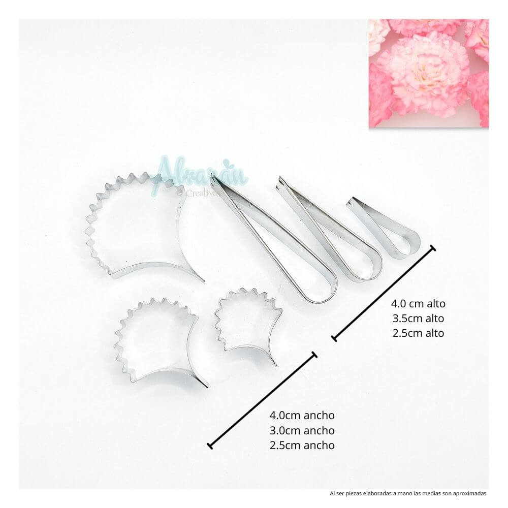 CORTADORES DE FLOR CLAVEL CHICO X 6