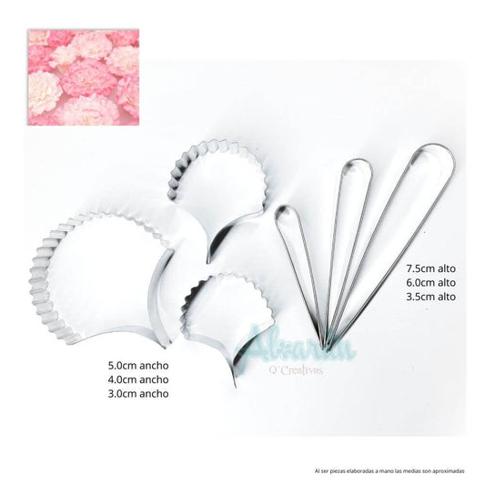 CORTADORES DE FLOR CLAVEL MEDIANO X 6