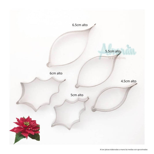 CORTADORES DE FLOR NOCHEBUENA MEDIANA X 5