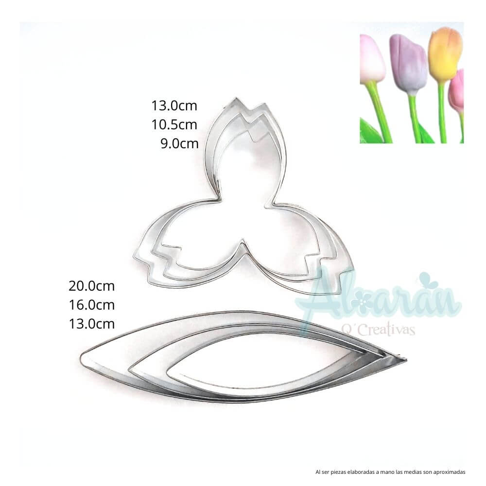CORTADORES DE TULIPAN CON HOJA MEDIANO / GRANDE X 6