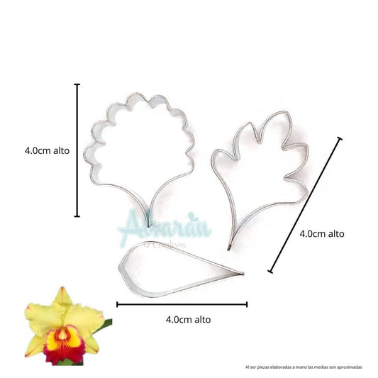 CORTADORES DE FLOR ORQUIDEA SUSPIRO CHICA X 3