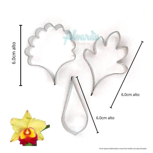 CORTADORES DE FLOR ORQUIDEA SUSPIRO MEDIANA X 3