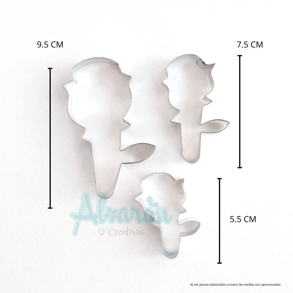 CORTADORES DE ROSA CON TALLO COMPLETA X 3