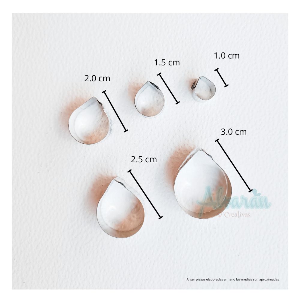 CORTADORES DE PETALO Y HOJA ROSA (GOTA) MINI X 10