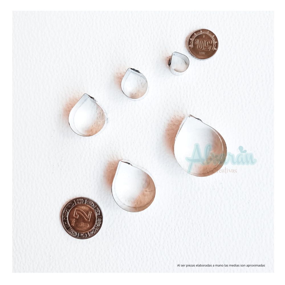 CORTADORES DE PETALO Y HOJA ROSA (GOTA) MINI X 10