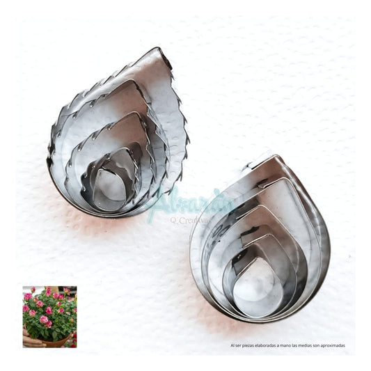 CORTADORES DE PETALO Y HOJA ROSA (GOTA) MINI X 10