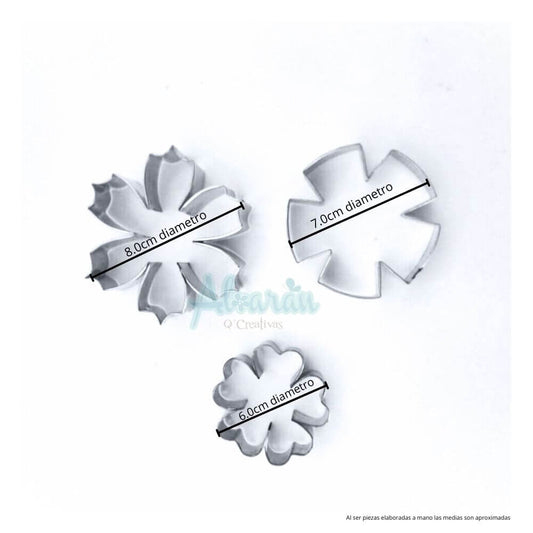 CORTADORES DE FLORES DIFERENTES X 3 (SUSANA, MIMOSA, BLANCA)