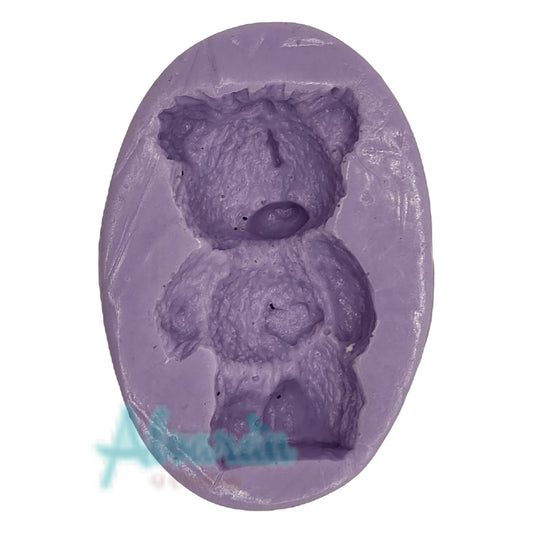 MOLDE DE SILICON FLEXIBLE OSO CON TEXTURA PARADO X 1