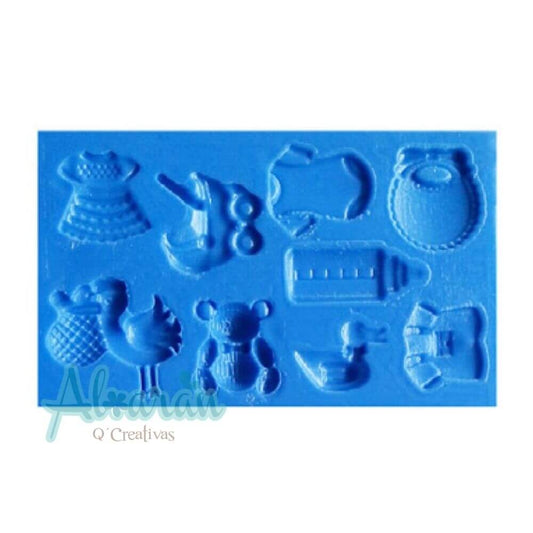 MOLDE FLEXIBLE NO.6 ACCESORIOS BEBE X 9