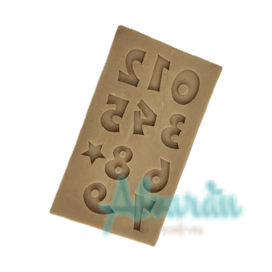 MOLDE DE SILICON FLEXIBLE NÚMEROS 1 CM MODELO M-190