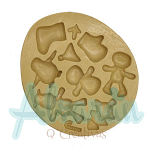 MOLDE DE SILICON FLEXIBLE PERSONAJES NAVIDAD X 10