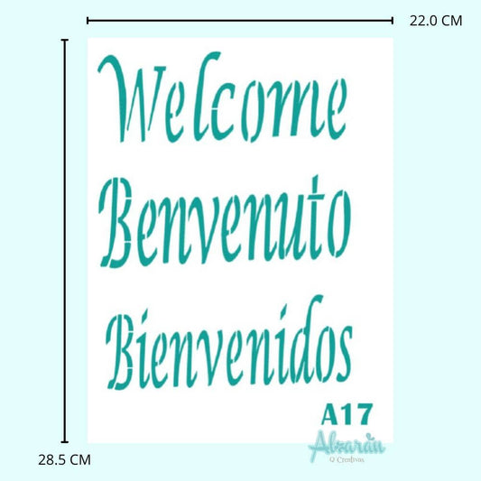 STENCIL BENVENIDOS A17