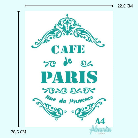 STENCIL CAFE DE PARIS A4