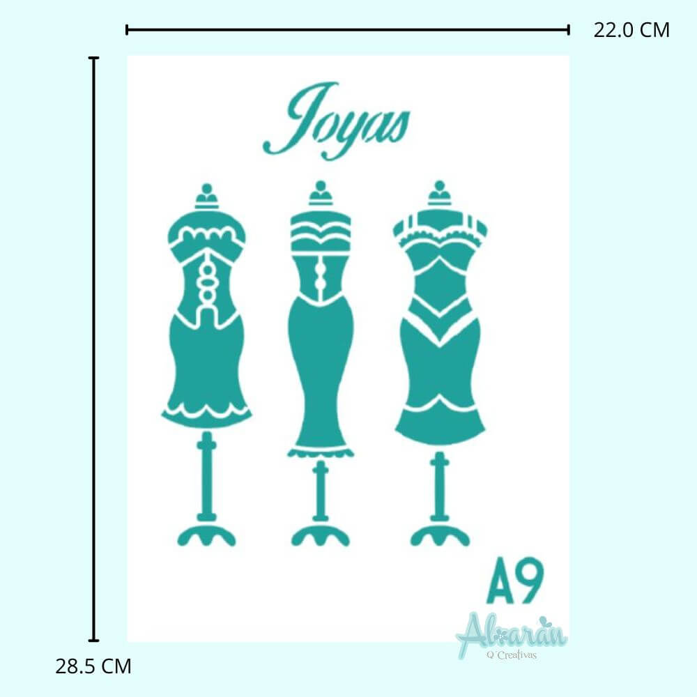 STENCIL JOYAS Y MANIQUIES A9