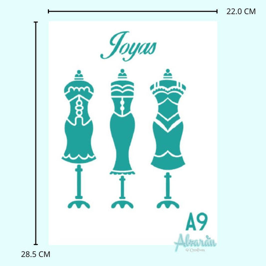 STENCIL JOYAS Y MANIQUIES A9