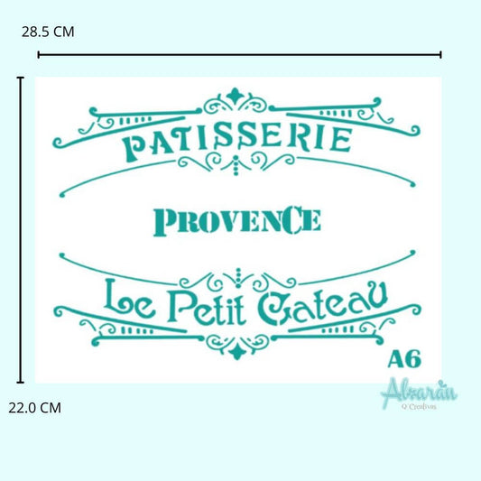 STENCIL LETRERO PATISSERIE PROVENCE A6