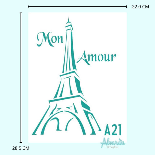 STENCIL TORRE EIFFEL MON AMOUR A21
